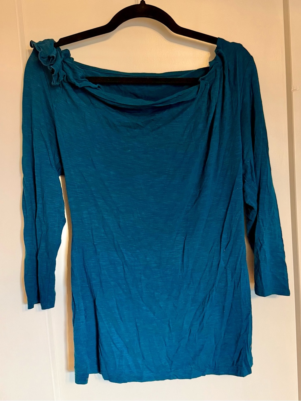 Anthropologie Teal 3/4 Sleeve Top